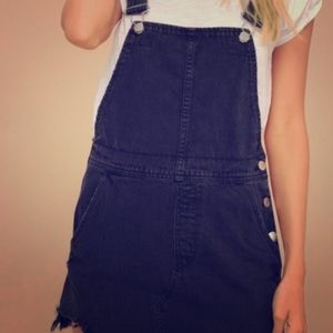 Free People Black Overalls